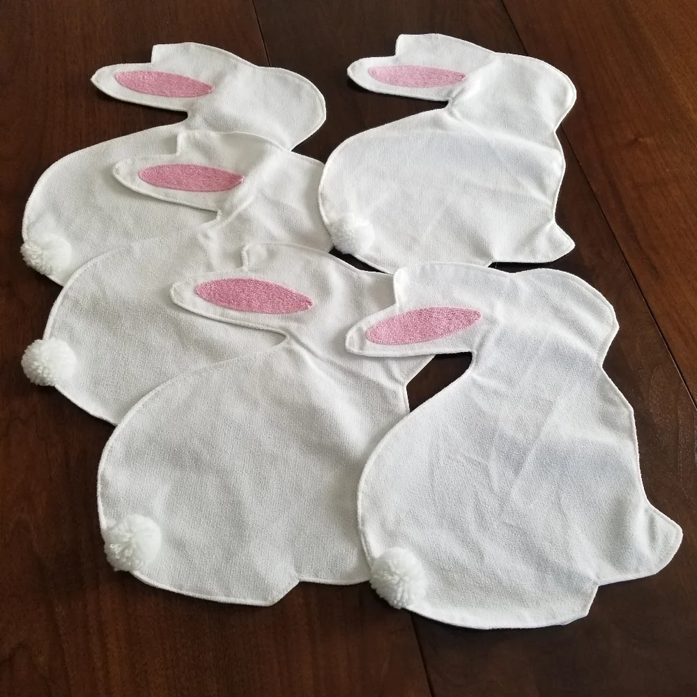 Bunny Shape Placemats White Set Of 5
